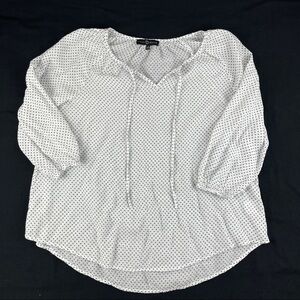 Fred David Blouse Womens Medium White Long Sleeve Lightweight